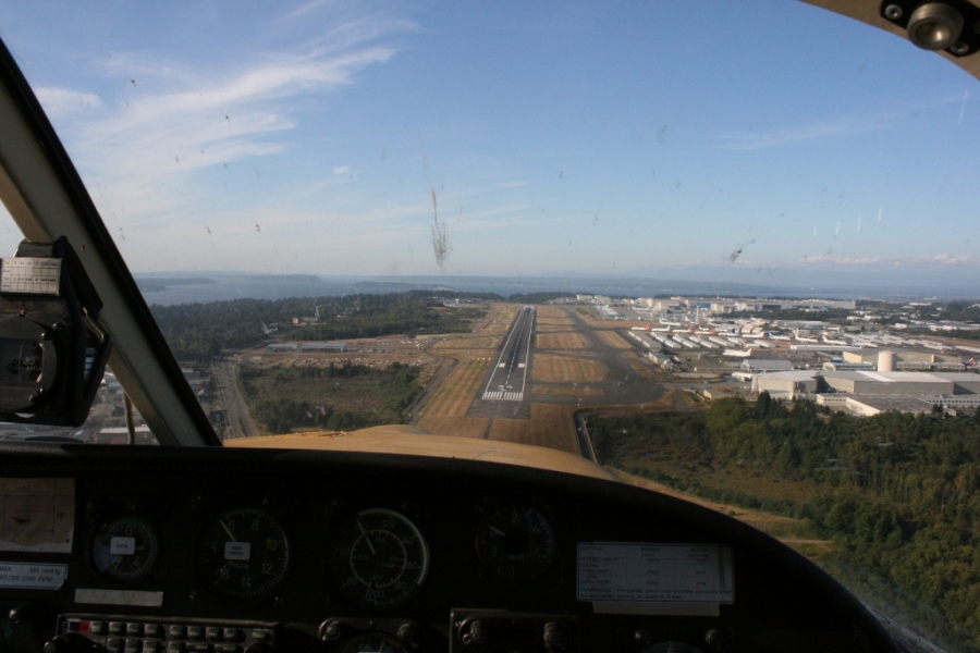 Approaching Paine Field Landing strip