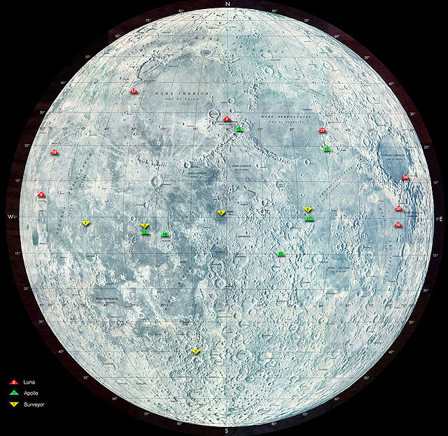 NASA Moon Landing Map