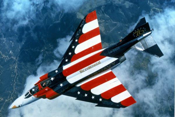 US Navy McDonnell Douglas F-4 Phantom II in 1976 the Bicentennial year of Independence