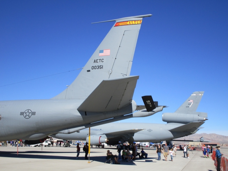Refueling booms of the KC-135 and KC-10 Aviation nation 2014 Nevada