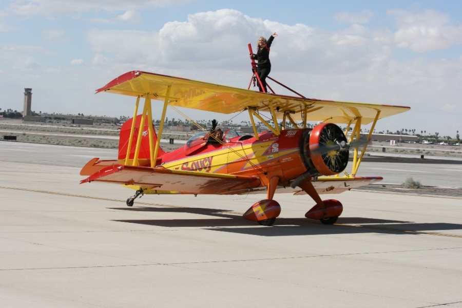 Gene Soucy Airshows: Grumman Showcat is a modified Ag Cat Wingwalker Yuma Airshow 2015