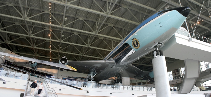 The grand Air Force One Pavilion Reagan Library