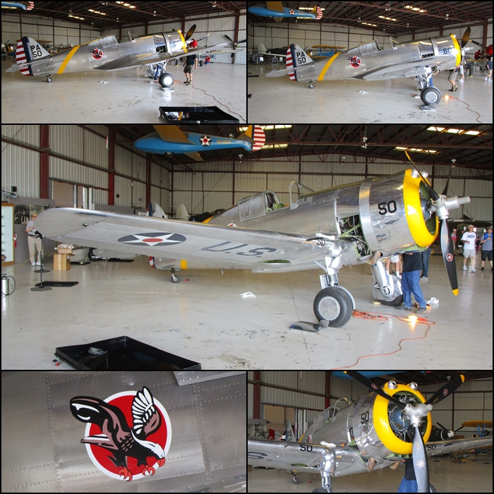 The Curtiss P-36 Hawk is prepped for the upcoming Planes of Fame Airshow 2015 Chino CA