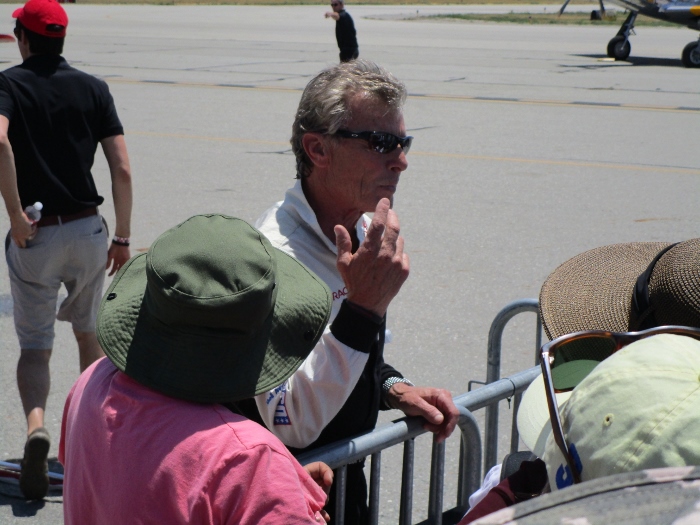Sean D. Tucker discussing his performance with the crowd Planes of Fame Airshow 2015
