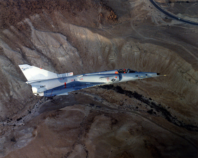 Israel Aircraft Industries F-21A Kfir (young lion) aircraft of the U.S. Navy fighter squadron VF-43 in 1985 (US Navy Photo)
