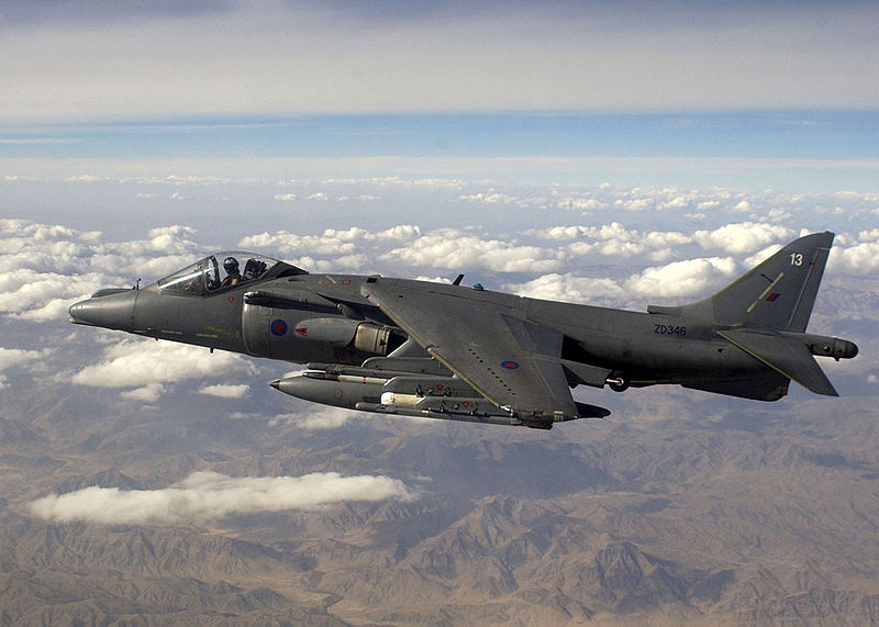 Harrier GR.7A in flight over the mountain ranges in Afghanistan during a mission in 2004 (Photo Source: UK Ministry of Defence)