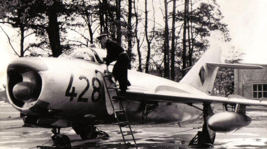 GDR MiG-17PF Fresco D all-weather fighter version equipped with Izumrud radar circa 1970