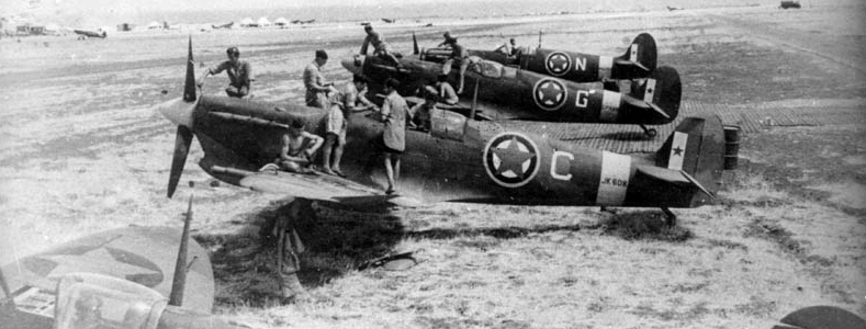 Yugoslav manned Supermarine Spitfire Mk.Vb's of RAF No 352 (Y) Squadron, Balkan Air Force preparing for their first mission in Canne, Italy on August 18th, 1944