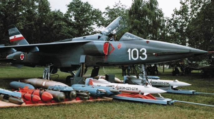 Yugoslav Orao 1 displaying various weapons options including the Zvezda Kh-23 Grom air to surface missile