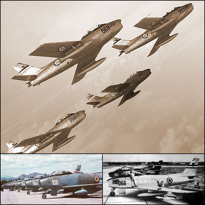 Yugoslav Air Force Canadair CL-13 & North American F-86E Sabre jets