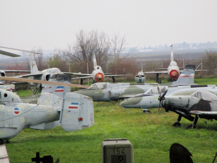 MiG-21 two seat trainers in the background Serbian AF Boneyard