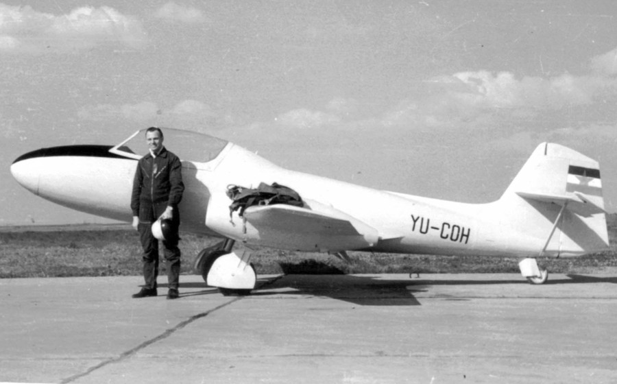 Ikarus S-451M Zolja registered as YU-COH which on May 19th, 1960 flown by pilot Ivan Črnjarić broke the world air speed record in the I-C aircraft category (501 km/h)
