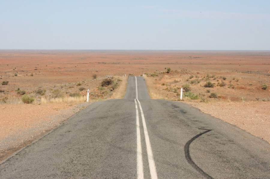 The Mundi Mundi Plains from the Mundi Mundi Lookout March 2016 - This stretch of road was integral to the road battles of Mad Max 2: The Road Warrior