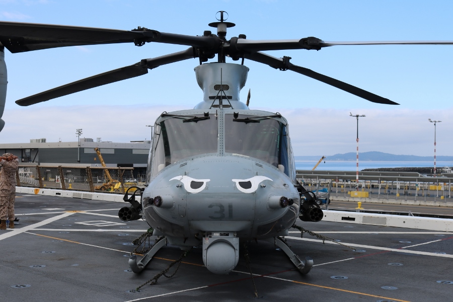The USMC UH-1Y Venom features a new four-bladed rotor, uprated engines and a glass cockpit