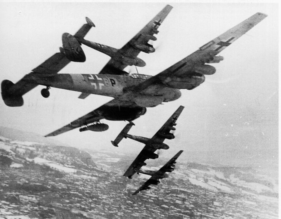 Luftwaffe Bf 110G-2 bomber destroyers - with gun pods and rockets