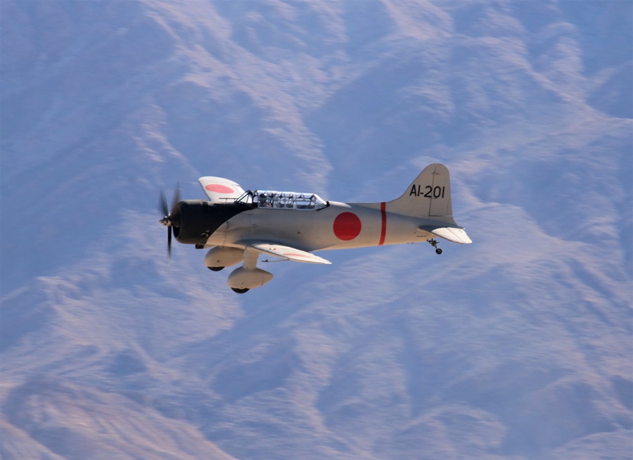 Replica Aichi D3A Val dive bomber built from a Vultee BT-15 trainer Aviation Nation 2016