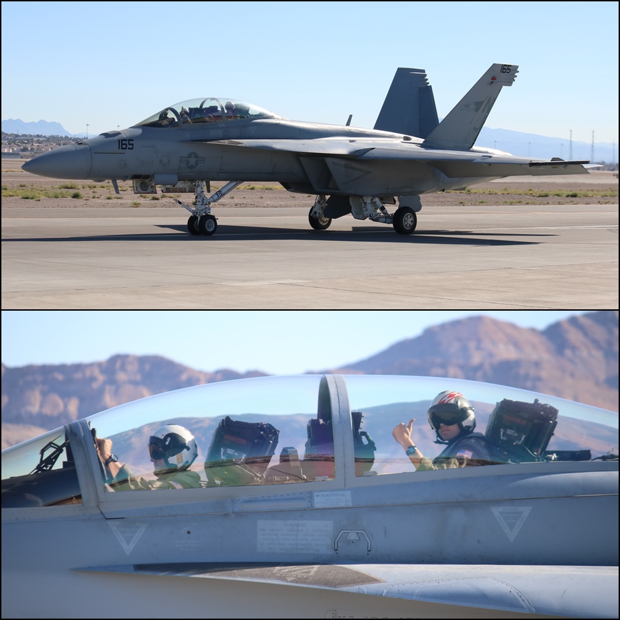 Thumbs up from the US Navy TAC DEMO Boeing F/A-18F Super Hornet WSO Aviation Nation 2016