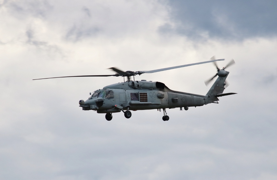RAN Sikorsky MH-60R "Romeo" Seahawk arrives at Wings Over Illawarra 2017