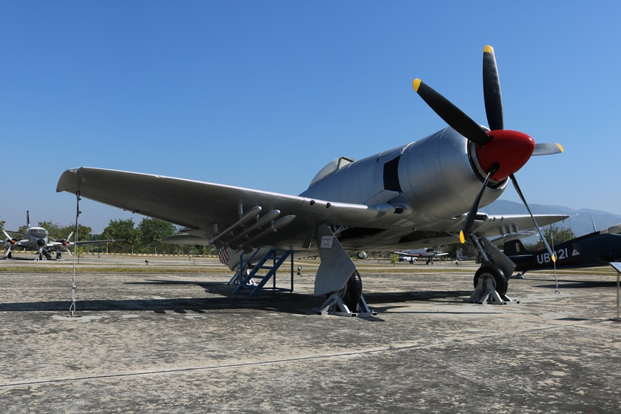 The powerful Hawker Sea Fury served with the Burmese Air Force from 1957 to 1968 in the COIN and target towing role - Myanmar Defence Services Museum, Nay Pyi Taw
