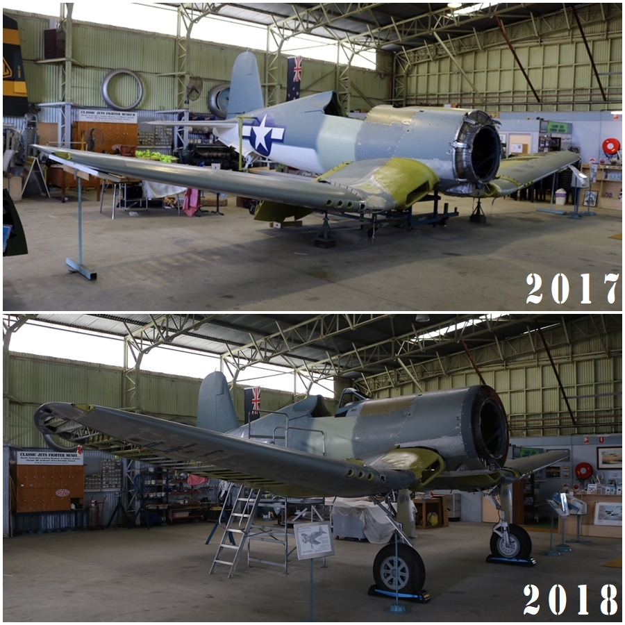 Classic Jets Fighter Museum Vought F4U-1 Corsair Birdcage restoration – Parafield Airport, South Australia September 2018