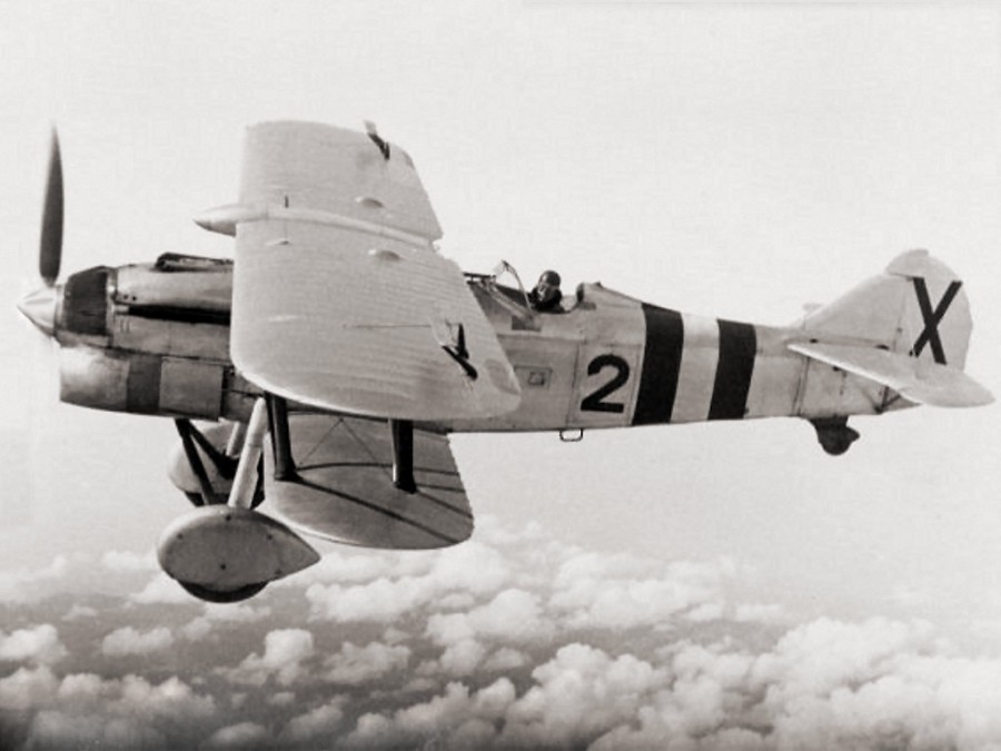 Fiat CR.32 biplane fighter operated by Nationalist forces during the Spanish Civil was in the mid 1930's