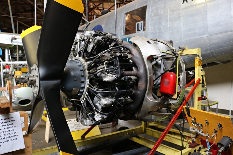 4 x Pratt & Whitney R-1830 Twin Wasp 14 cylinder radial engines powered the B-24M bomber - B-24 Liberator Memorial Restoration in Werribee, Victoria - November 2018