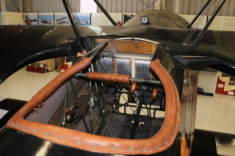 Fokker DR.I Dreidecker 450/17 replica scout fighter as flown by leading German triplane ace Josef Jacobs (48 victories of which 30 were flying a triplane) - TAVAS, Caboolture Aerodrome, Queensland (November 2018) cockpit